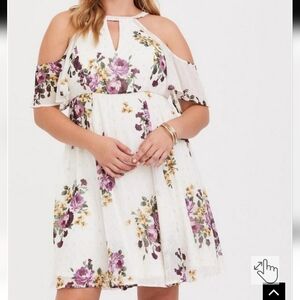 Beautiful Chiffon Cold-Shoulder Dress - Torrid Size 16 (1X)